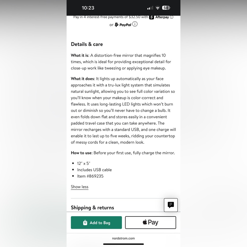 Simplehuman Foldable 5” Mirror W/ Case - image 3